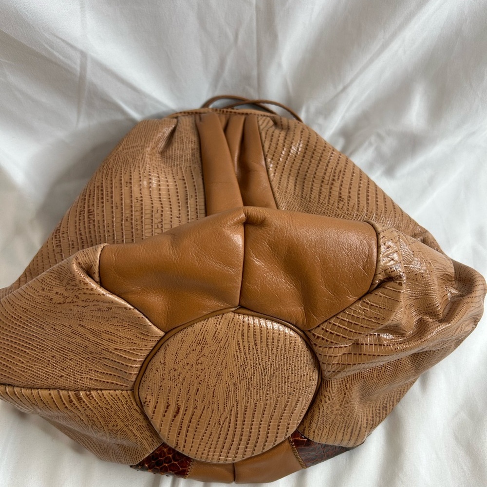 Vintage Sharif Drawstring Leather Patchwork Boho … - image 8